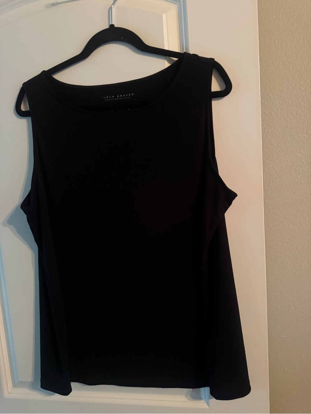 Susan Graver Liquid Knit Black Sleeveless Tank Top